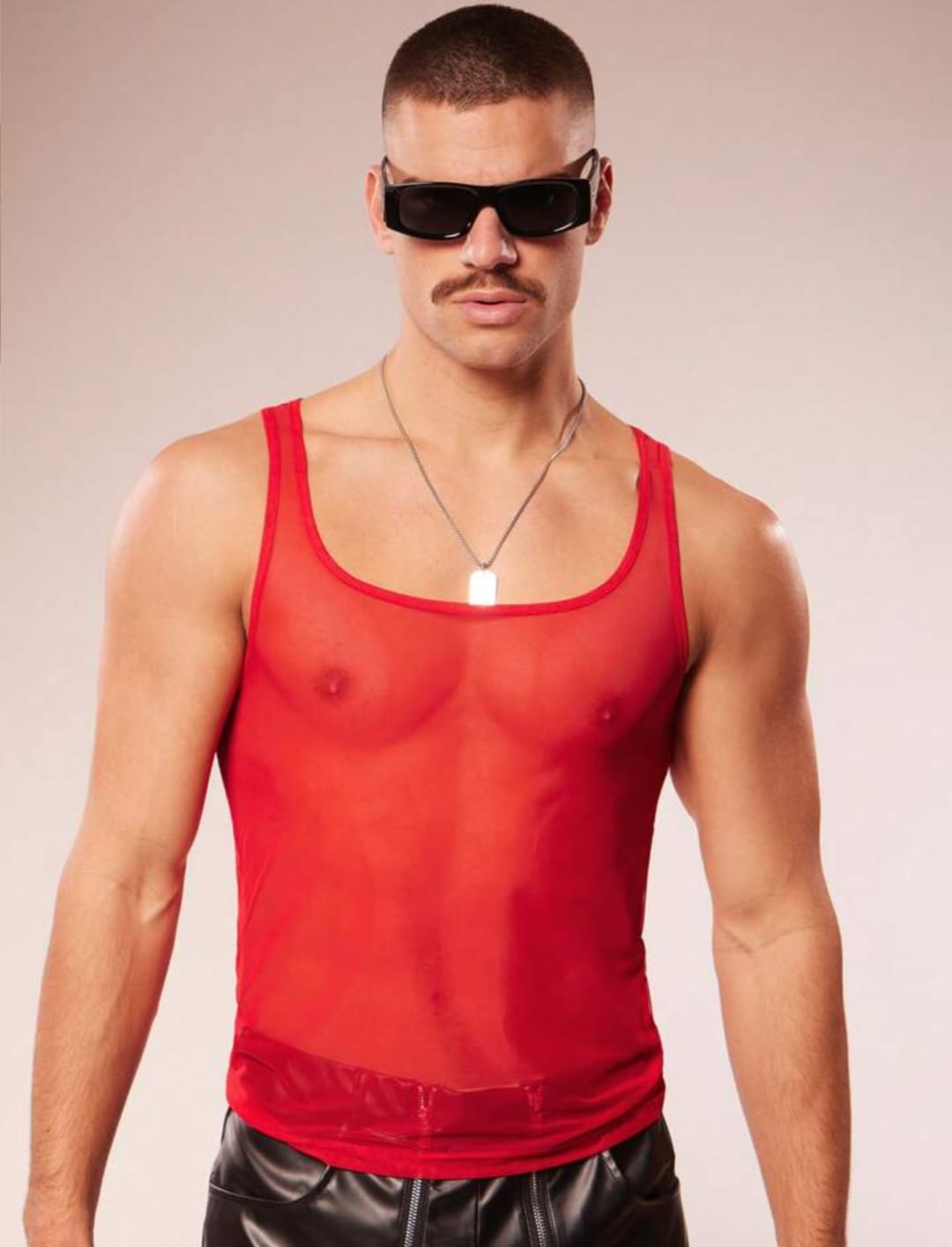 Crimson Mesh Tank Top